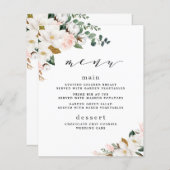 Blush Pink Gold White Magnolia Floral Weddenschap (Voorkant / Achterkant)