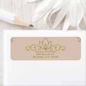 Blush Pink & Gold White Pearl Elegant Invitation Etiket (Insitu)