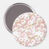 Blush Pink Gold White XOXO Love Magneet (Voorkant / Achterkant)