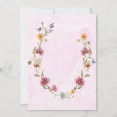 Blush Pink Gold Wildflower Brunch & Bubble Kaart (Achterkant)