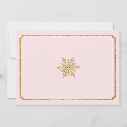 Blush Pink Gold Winter ONEderland 1e verjaardag Kaart (Achterkant)