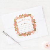 Blush Pink Gold Wreath meisje baby shower boek Vierkante Sticker (Envelop)