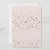 Blush Pink Gold XOXO Vrijgezellenfeest Kaart (Achterkant)