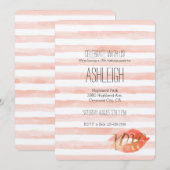 Blush Pink Gold XOXO Waterverf Kiss Kaart (Voorkant / Achterkant)