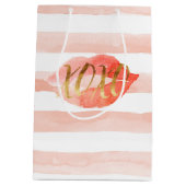 Blush Pink Gold XOXO Waterverf Kiss Medium Cadeauzakje (Achterkant)