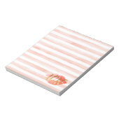 Blush Pink Gold XOXO Waterverf Kiss Notitieblok (Linkerzijde)