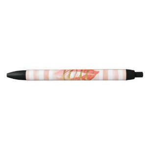 Blush-Pink Gold XOXO Waterverf Kus Zwarte Inkt Pen
