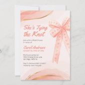 Blush Pink Gold Ze bindt het knoop Vrijgezellenfee Kaart (Voorkant)