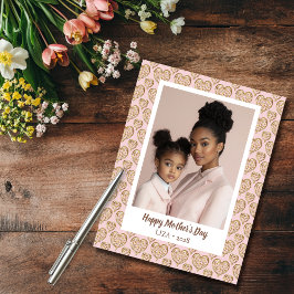 Blush Pink Golden Hearts Moederdag Foto Briefkaart