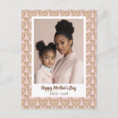 Blush Pink Golden Hearts Moederdag Foto Briefkaart (Voorkant)
