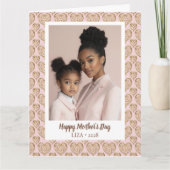 Blush Pink Golden Hearts Moederdag Foto Kaart (Voorkant)