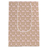 Blush Pink Golden Hearts Moederdag Medium Cadeauzakje (Achterkant)