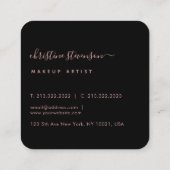 Blush Pink Golden Waterverf Geode Script Vierkante Visitekaartje (Achterkant)