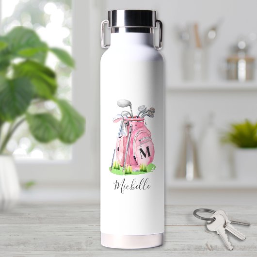 Blush Pink Golf Monogram Waterfles