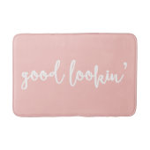 Blush Pink Good Lookin' Calligraphy Script Badmat (Voorkant)