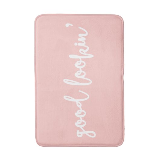 Blush Pink Good Lookin' Calligraphy Script Badmat (Voorkant Verticaal)