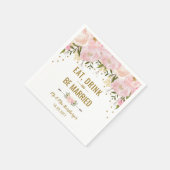 Blush Pink Gouden Bloemen Trouwpapier Servetten (Hoek)