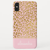 Blush Pink - Gouden Folie Cheetah Print Monogram Case-Mate iPhone Case (Achterkant)