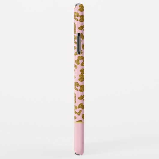 Blush Pink - Gouden Folie Cheetah Print Monogram Case-Mate iPhone Case (Achterkant/rechts)