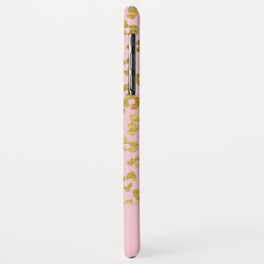 Blush Pink - Gouden Folie Cheetah Print Monogram Case-Mate iPhone Case (Achterkant/links)