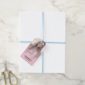 Blush Pink Gradient Foto Verjaardag Bedankt Cadeaulabel (Met Touw)