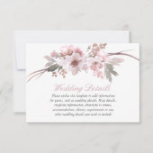 Blush Pink & Gray Floral Weddenschappen Ontvangen  Kaart (Voorkant)