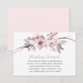 Blush Pink & Gray Floral Weddenschappen Ontvangen Kaart (Voorkant / Achterkant)