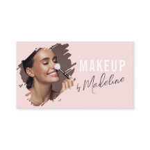 Blush Pink Gray Script Photo Makeup