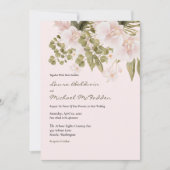 Blush Pink, Green, Elegant Boho Style Wedding Invi Kaart (Voorkant)