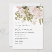 Blush Pink, Green, Elegant Boho Style Wedding Invi Kaart (Voorkant)