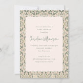  Blush Pink Green Floral Tegel Baby shower Kaart (Voorkant)