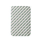Blush Pink Green Glitter Stripes Christmas   Badmat (Voorkant Verticaal)