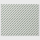 Blush Pink Green Glitter Stripes Christmas Cadeaupapier (Vlak)