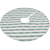 Blush Pink Green Glitter Stripes Christmas   Kerstboom Rok (Gekanteld)