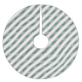 Blush Pink Green Glitter Stripes Christmas   Kerstboom Rok (Voorkant)