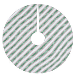 Blush Pink Green Glitter Stripes Christmas   Kerstboom Rok