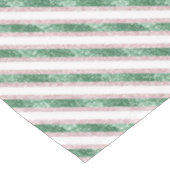 Blush Pink Green Glitter Stripes Christmas   Tafelkleed (Gekanteld)