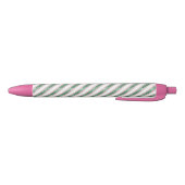 Blush Pink Green Glitter Stripes Christmas   Zwarte Inkt Pen (Bodem)