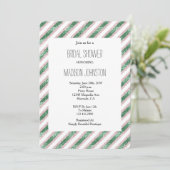 Blush Pink Green Glitzy Glam Stripes Vrijgezellenf Kaart (Staand voorkant)