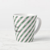 Blush Pink Green Glitzy Glitter Stripes Christmas Latte Mok (Rechterhoek)