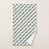 Blush Pink Green Glitzy Stripes Christmas Bad Handdoek (Handdoek)