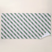 Blush Pink Green Glitzy Stripes Strandlaken (Voorkant)