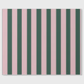 Blush Pink & Green Stripe Cadeaupapier (Vlak)