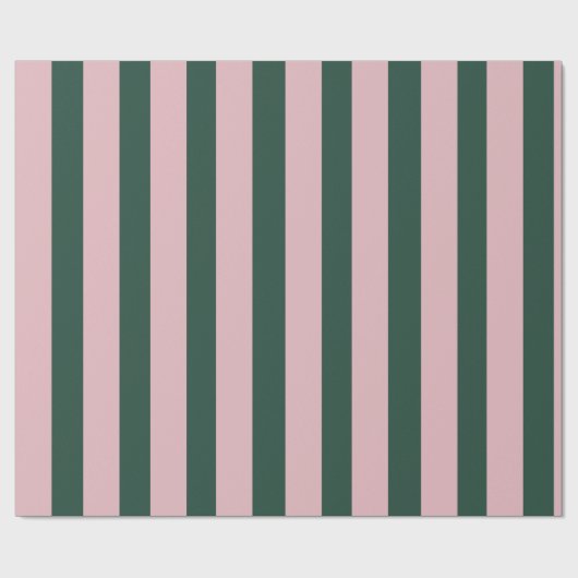 Blush Pink & Green Stripe Cadeaupapier (Vlak)