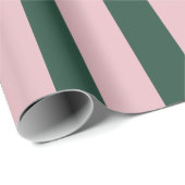 Blush Pink & Green Stripe Cadeaupapier (Rol Hoek)