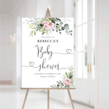 Blush Pink Greenery Baby shower Foam Boards