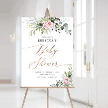 Blush Pink Greenery Baby shower Foam Boards