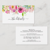 Blush Pink Greenery Boho Floral Wedding Details En Informatiekaartje (Voorkant / Achterkant)