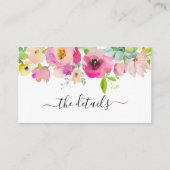 Blush Pink Greenery Boho Floral Wedding Details En Informatiekaartje (Voorkant)
