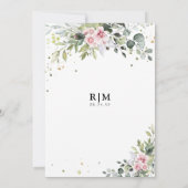 Blush Pink Greenery Engagement Party Uitnodiging (Achterkant)